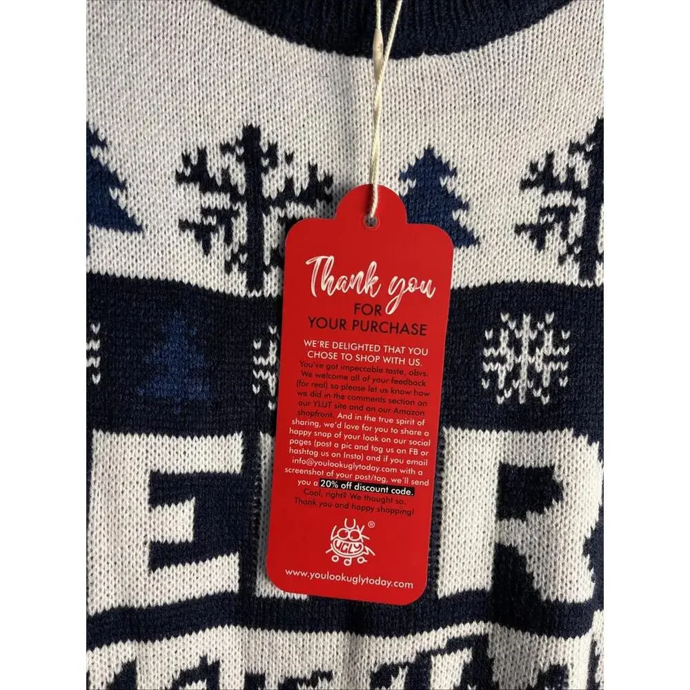 Merry Christmas Ya Filthy Animal Christmas Sweater Unisex Size Large Holiday - Picture 5 of 7